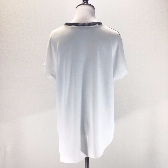 🦋Zara Ballerina Mixed Media Gold Dressy Blouse - Picture 4 of 7